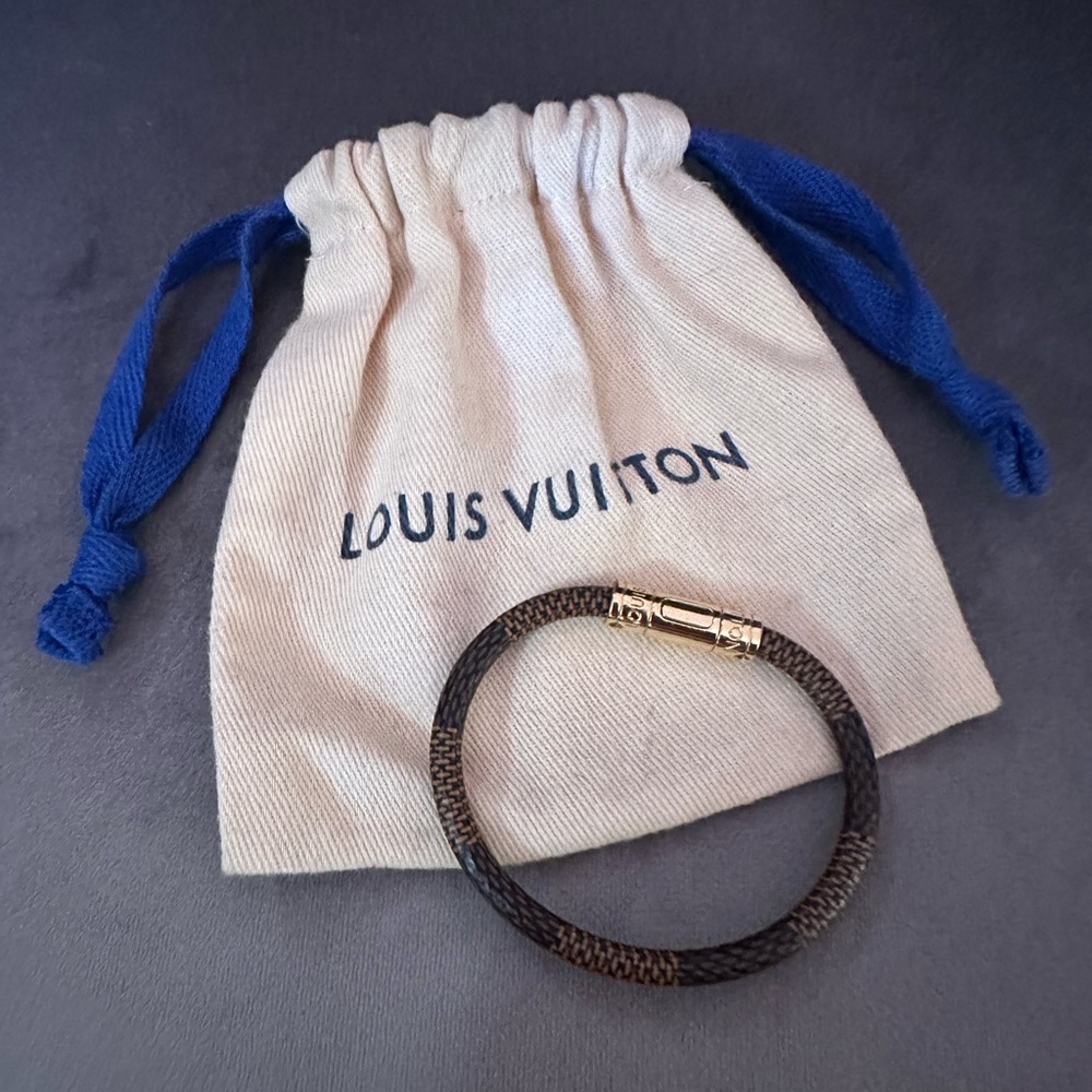 Louis Vuitton Keep It Bracelet Damier Ebene Size 17